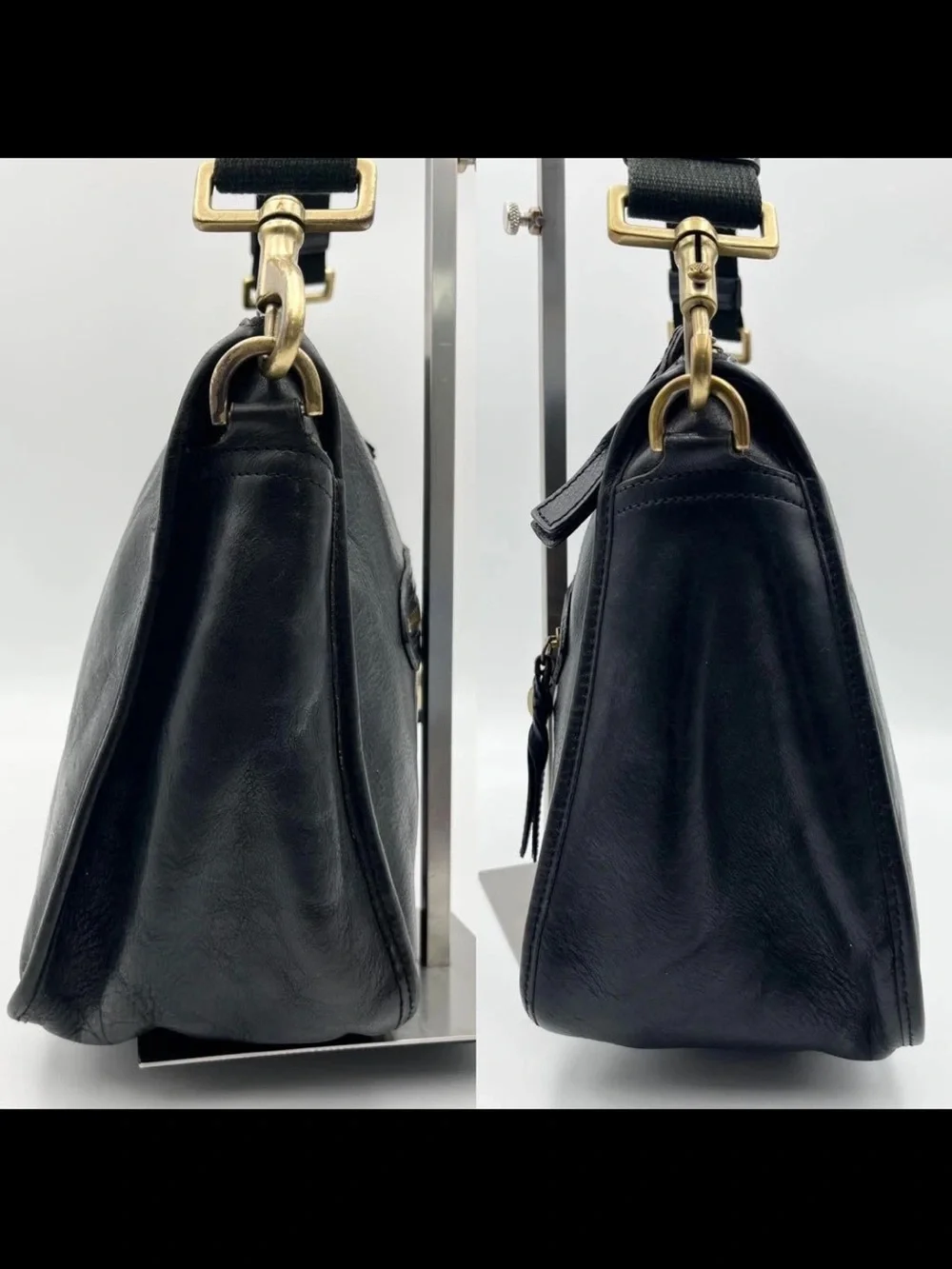 Mulberry Black Leather Shoulder Bag with Gold Hardware